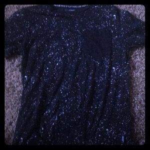 A simple black and white splatter shirt by univibe